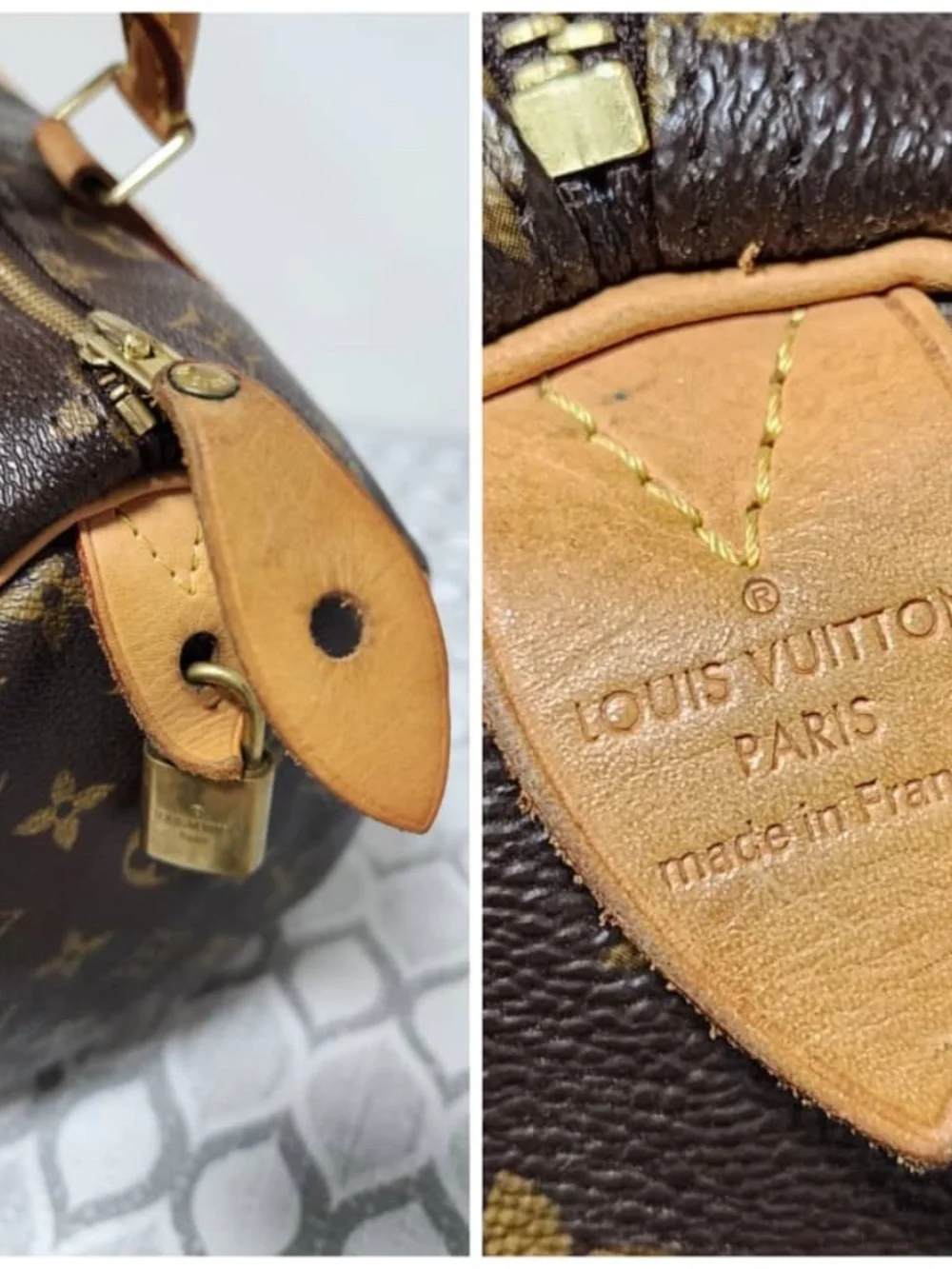 Authentic LOUIS VUITTON Monogram Speedy 30 Brown/Beige